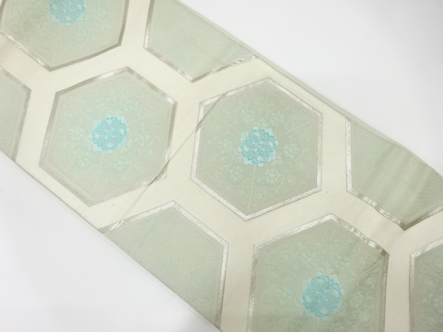 JAPANESE KIMONO / ANTIQUE FUKURO OBI / SILK / WOVEN FLOWER CREST